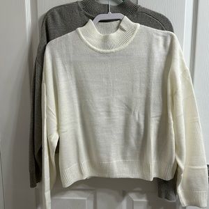 Two H&M Mock Neck Sweaters Size L- Like New!